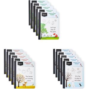 imageAmazon Basics Composition Notebook Primary Composition Extra Wide 12quot Ruled Lines 100 Sheets 975quot x 75quot 15 pack Multiple colors15