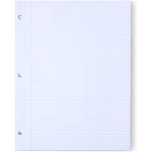 imageAmazon Basics Loose Leaf Paper Wide Ruled 150 Sheets 105quot x 8quot 1 pack WhiteCollege Ruled  150 Sheets  11 x 85