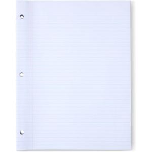 imageAmazon Basics Loose Leaf Paper Wide Ruled 150 Sheets 105quot x 8quot 1 pack WhiteCollege Ruled Reinforced  150 Sheets  11 x 85