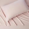 imageAmazon Basics 3 Piece Bed Sheet Set 100 Cotton Jersey Includes Super Soft Flat and Fitted Sheets Pillowcase Toddler Pink SolidBlush