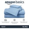 imageAmazon Basics 3 Piece Bed Sheet Set 100 Cotton Jersey Includes Super Soft Flat and Fitted Sheets Pillowcase Toddler Pink SolidSky Blue