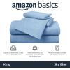 imageAmazon Basics 3 Piece Bed Sheet Set 100 Cotton Jersey Includes Super Soft Flat and Fitted Sheets Pillowcase Toddler Pink SolidSky Blue