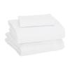 imageAmazon Basics 3 Piece Bed Sheet Set 100 Cotton Jersey Includes Super Soft Flat and Fitted Sheets Pillowcase Toddler Pink SolidWhite