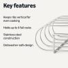 imageAmazon Basics Grill Scraper and Brush with Deluxe Handle Safe Wire Grill Brush BBQ Cleaning for Gas Infrared Charcoal Porcelain Grills Outdoor Grills Grill Accessories Gift for MenDadRib Rack