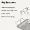 imageAmazon Basics Grill Scraper and Brush with Deluxe Handle Safe Wire Grill Brush BBQ Cleaning for Gas Infrared Charcoal Porcelain Grills Outdoor Grills Grill Accessories Gift for MenDadChicken Leg and Wing Rack