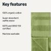 imageAmazon Basics Organic Cotton Waffle Kitchen Dish Towels  Ultra Absorbent Quick Drying LintFree 15 x 25 inches 6Pack 2pc Olive LightBrown Strip 2pc Brown 1pc Olive 1pc White2 Brown  2 Green  2 Navy