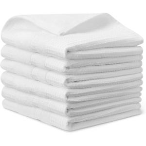 imageAmazon Basics Organic Cotton Waffle Kitchen Dish Towels  Ultra Absorbent Quick Drying LintFree 15 x 25 inches 6Pack 2pc Olive LightBrown Strip 2pc Brown 1pc Olive 1pc WhiteWhite