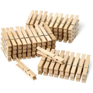 imageAmazon Basics Wood Clothespins with Spring Pack of 100