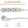 imageAmazon Basics 3Prong Indoor Rectangle Extension Cord Power Strip Flat Plug Grounded 13 Amps 1625 Watts 125 VAC 2Pack 3 ft White3 ft