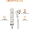 imageAmazon Basics 3Prong Indoor Rectangle Extension Cord Power Strip Flat Plug Grounded 13 Amps 1625 Watts 125 VAC 2Pack 3 ft White6 ft