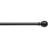 imageAmazon Basics Adjustable Curtain Rods for Windows Round Finials 1Inch Rod 72quot to 144quot Dark Bronze Pack of 1Black