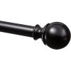 imageAmazon Basics Adjustable Curtain Rods for Windows Round Finials 1Inch Rod 72quot to 144quot Dark Bronze Pack of 1Black
