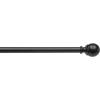 imageAmazon Basics Adjustable Curtain Rods for Windows Round Finials 1Inch Rod 72quot to 144quot Dark Bronze Pack of 1Black