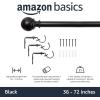 imageAmazon Basics Adjustable Curtain Rods for Windows Round Finials 1Inch Rod 72quot to 144quot Dark Bronze Pack of 1Black