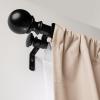 imageAmazon Basics Adjustable Curtain Rods for Windows Round Finials 1Inch Rod 72quot to 144quot Dark Bronze Pack of 1Black