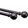imageAmazon Basics Adjustable Curtain Rods for Windows Round Finials 1Inch Rod 72quot to 144quot Dark Bronze Pack of 1Black
