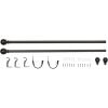 imageAmazon Basics Adjustable Curtain Rods for Windows Round Finials 1Inch Rod 72quot to 144quot Dark Bronze Pack of 1Bronze