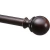 imageAmazon Basics Adjustable Curtain Rods for Windows Round Finials 1Inch Rod 72quot to 144quot Dark Bronze Pack of 1Bronze