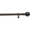 imageAmazon Basics Adjustable Curtain Rods for Windows Round Finials 1Inch Rod 72quot to 144quot Dark Bronze Pack of 1Bronze