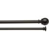 imageAmazon Basics Adjustable Curtain Rods for Windows Round Finials 1Inch Rod 72quot to 144quot Dark Bronze Pack of 1Bronze