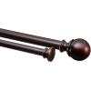 imageAmazon Basics Adjustable Curtain Rods for Windows Round Finials 1Inch Rod 72quot to 144quot Dark Bronze Pack of 1Bronze