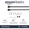 imageAmazon Basics Adjustable Curtain Rods for Windows Round Finials 1Inch Rod 72quot to 144quot Dark Bronze Pack of 1Bronze
