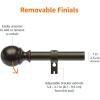 imageAmazon Basics Adjustable Curtain Rods for Windows Round Finials 1Inch Rod 72quot to 144quot Dark Bronze Pack of 1Bronze