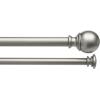 imageAmazon Basics Adjustable Curtain Rods for Windows Round Finials 1Inch Rod 72quot to 144quot Dark Bronze Pack of 1Nickel
