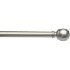 imageAmazon Basics Adjustable Curtain Rods for Windows Round Finials 1Inch Rod 72quot to 144quot Dark Bronze Pack of 1Nickel