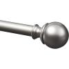imageAmazon Basics Adjustable Curtain Rods for Windows Round Finials 1Inch Rod 72quot to 144quot Dark Bronze Pack of 1Nickel