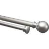 imageAmazon Basics Adjustable Curtain Rods for Windows Round Finials 1Inch Rod 72quot to 144quot Dark Bronze Pack of 1Nickel
