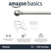 imageAmazon Basics Adjustable Curtain Rods for Windows Round Finials 1Inch Rod 72quot to 144quot Dark Bronze Pack of 1Nickel