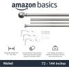 imageAmazon Basics Adjustable Curtain Rods for Windows Round Finials 1Inch Rod 72quot to 144quot Dark Bronze Pack of 1Nickel