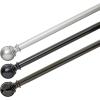 imageAmazon Basics Adjustable Curtain Rods for Windows Round Finials 1Inch Rod 72quot to 144quot Dark Bronze Pack of 1Nickel