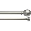 imageAmazon Basics Adjustable Curtain Rods for Windows Round Finials 1Inch Rod 72quot to 144quot Dark Bronze Pack of 1Nickel