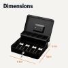 imageAmazon Basics Cash Box with Lock Key and Money Organizer Tray 354 H x 1181 W x 945 D Black