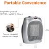 imageAmazon Basics Ceramic Space Heater Portable Indoor Heating Solution With Overheat and TipOver Protection Thermostat NonOscillating 1500W 752quotD x 634quotW x 945quotH Silversilver