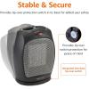 imageAmazon Basics Ceramic Space Heater Portable Indoor Heating Solution With Overheat and TipOver Protection Thermostat NonOscillating 1500W 752quotD x 634quotW x 945quotH Silverblack