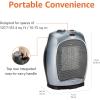imageAmazon Basics Ceramic Space Heater Portable Indoor Heating Solution With Overheat and TipOver Protection Thermostat NonOscillating 1500W 752quotD x 634quotW x 945quotH Silversilver