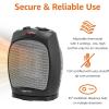 imageAmazon Basics Ceramic Space Heater Portable Indoor Heating Solution With Overheat and TipOver Protection Thermostat NonOscillating 1500W 752quotD x 634quotW x 945quotH Silverblack