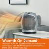 imageAmazon Basics Ceramic Space Heater Portable Indoor Heating Solution With Overheat and TipOver Protection Thermostat NonOscillating 1500W 752quotD x 634quotW x 945quotH Silversilver