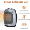 imageAmazon Basics Ceramic Space Heater Portable Indoor Heating Solution With Overheat and TipOver Protection Thermostat NonOscillating 1500W 752quotD x 634quotW x 945quotH Silversilver