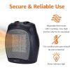 imageAmazon Basics Ceramic Space Heater Portable Indoor Heating Solution With Overheat and TipOver Protection Thermostat NonOscillating 1500W 752quotD x 634quotW x 945quotH Silverblack