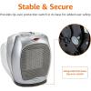 imageAmazon Basics Ceramic Space Heater Portable Indoor Heating Solution With Overheat and TipOver Protection Thermostat NonOscillating 1500W 752quotD x 634quotW x 945quotH Silversilver