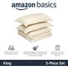 imageAmazon Basics Lightweight Microfiber 3Piece Duvet Cover Set Beige Solid KingBeige