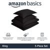 imageAmazon Basics Lightweight Microfiber 3Piece Duvet Cover Set Beige Solid KingBlack
