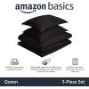 imageAmazon Basics Lightweight Microfiber 3Piece Duvet Cover Set Beige Solid KingBlack