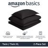 imageAmazon Basics Lightweight Microfiber 3Piece Duvet Cover Set Beige Solid KingBlack