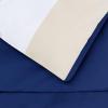 imageAmazon Basics Lightweight Microfiber Comforter Sets 7 Pieces Navy Geometrics FullQueenBlue Stripe