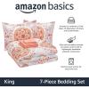 imageAmazon Basics Lightweight Microfiber Comforter Sets 7 Pieces Navy Geometrics FullQueenCoral Medallion